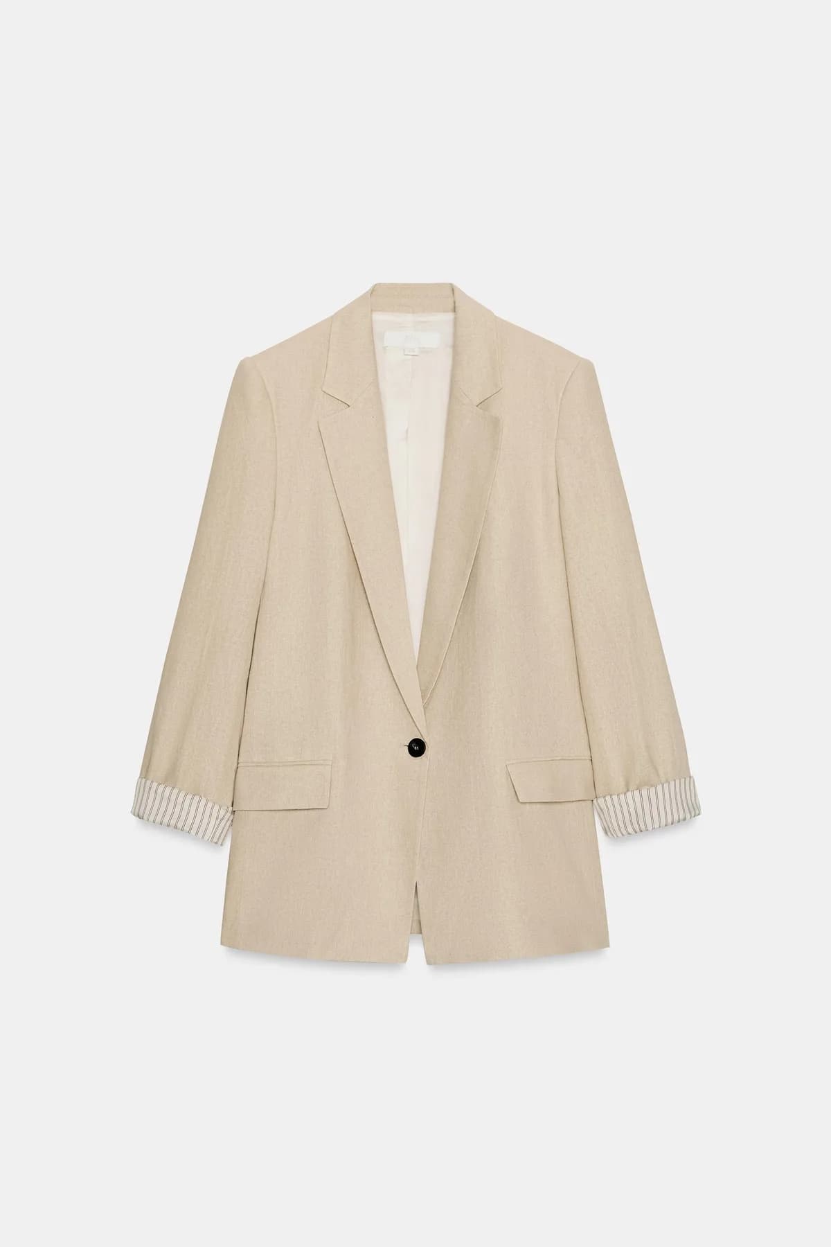 VESTE AVEC LIN À MANCHES RETROUSSÉES