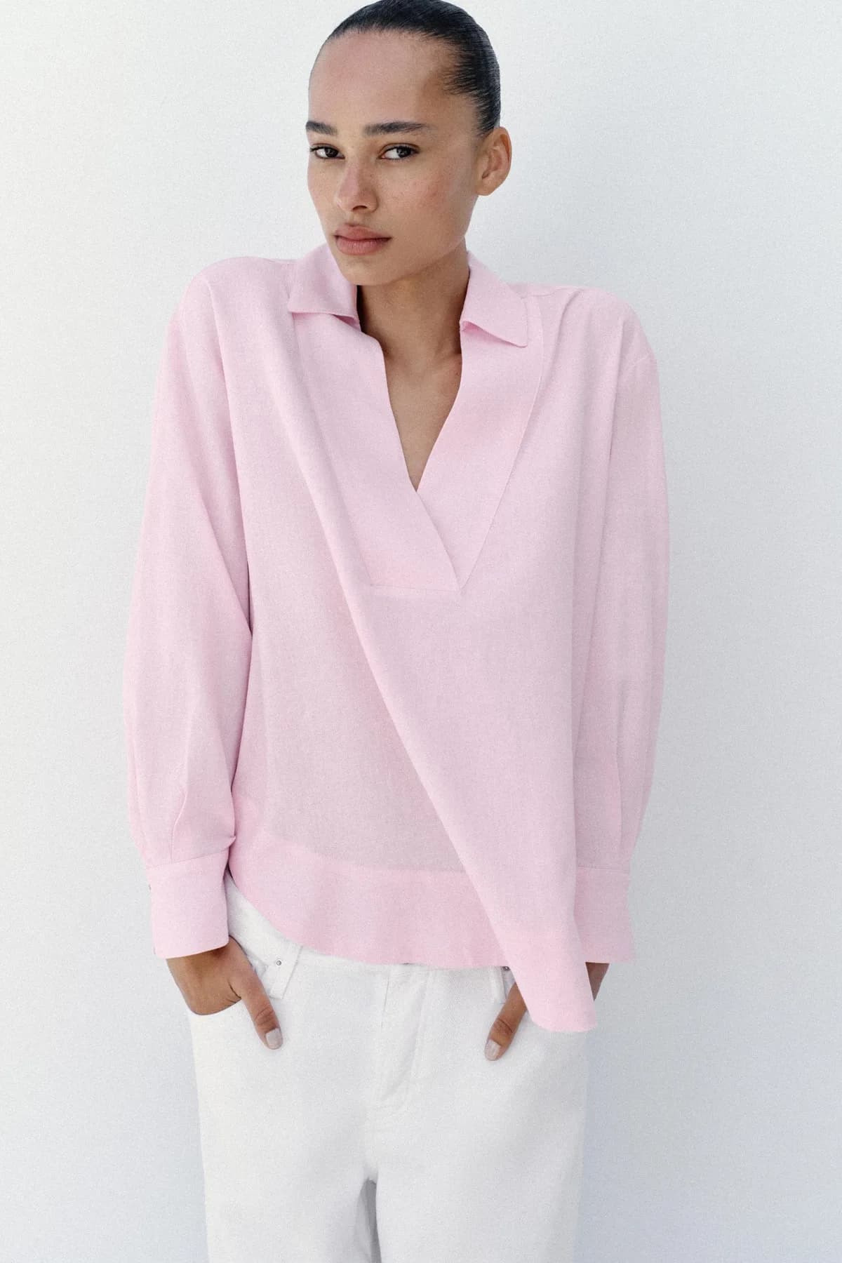 BLOUSE AMPLE AVEC LIN