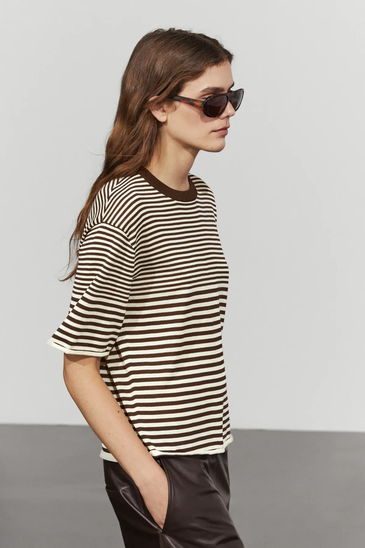 T-SHIRT À RAYURES EN PUR COTON